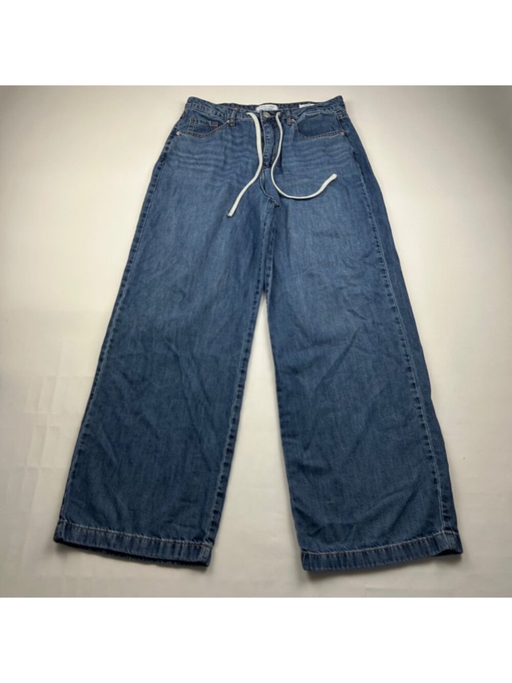 Laura Ashley Blue Drape Denim Wide Leg Pants 10 / 30